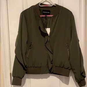 Who What Wear Paris Green Bomber Jacket